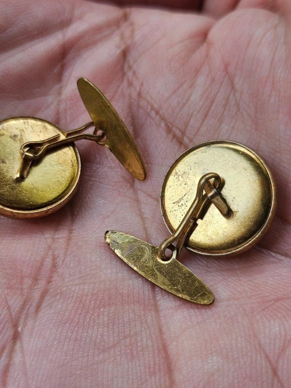 Vintage Cufflinks Gold Tone Fashion Men Jewelry Cuff Links Shirt Cuff Stud - Picture 7 of 8